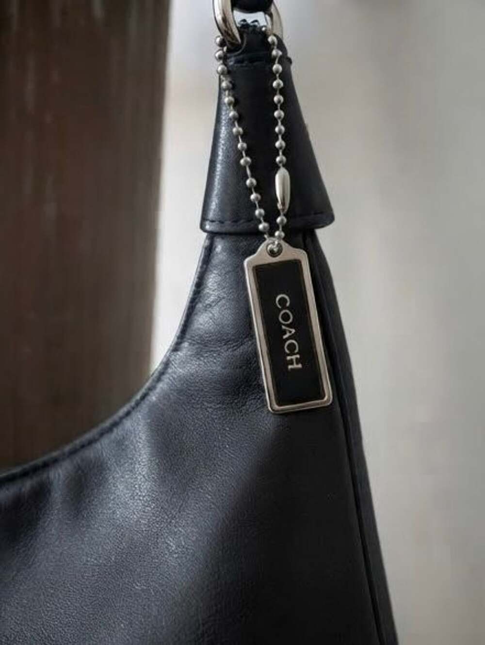 Vintage Coach 8312 Black Leather Ergo Girlie Shoulder Hobo Handbag